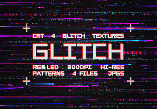 Color CRT Glitch Texture Overlay For Photo And Design Projects