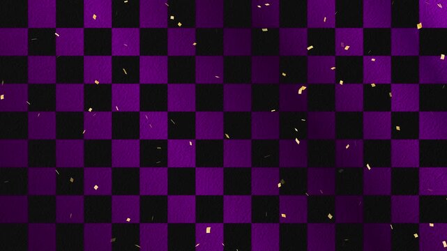 confetti gold fall pattern01 ichimatsu pattern loop （purple black background）01