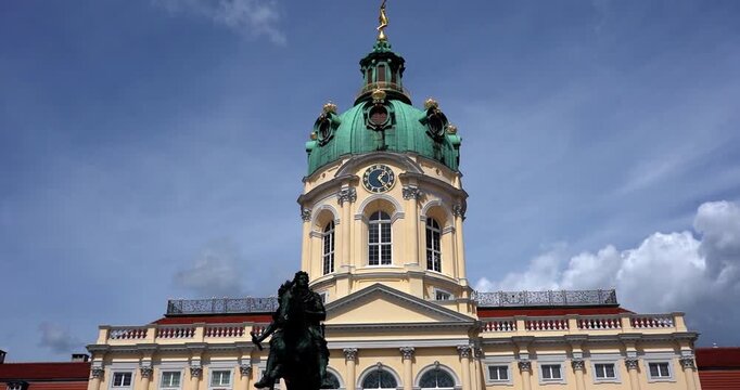 Charlottenburg Palace dome and statue in Berlin Germany