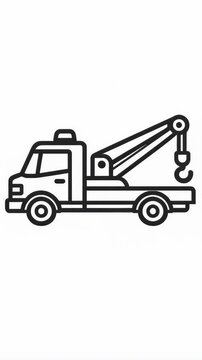 Outline of a Construction Crane Truck