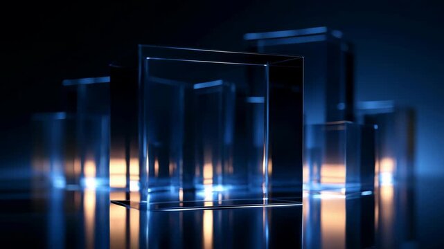 Stylish business background corporate presentation, premium tech glass cubes concept for elite executive storytelling success.