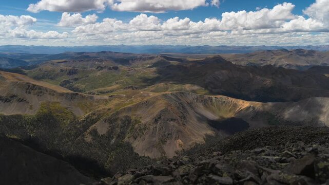San Juan Rocky Mountains Range Time Lapse San Luis Peak 14er clouds Uncompahgre Handies Peak nature landscape South Ridge La Garita Wilderness Colorado Spring Creek Basin Gunnison National Forest
