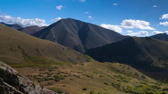 San Luis Peak 14er Time Lapse morning San Juan Rocky Mountains Range La Garita Wilderness Colorado Spring Creek Basin Bondholder Meadow Gunnison National Forest nature landscape South Ridge trail zoom