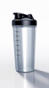 Transparent Protein Shaker Bottle with Measurement Markings