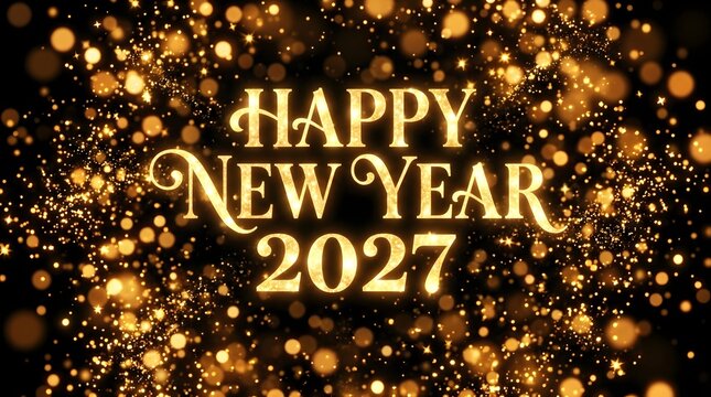 A radiant and joyful happy new year 2027 celebration filled with shimmering lights golden sparkles and the promise of exciting new beginnings for all to