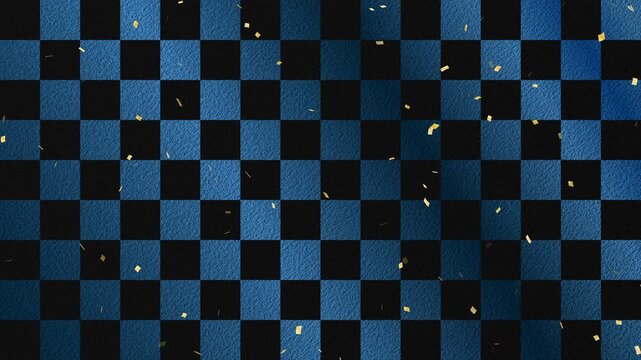 confetti gold fall pattern01 ichimatsu pattern loop （blue black background）01