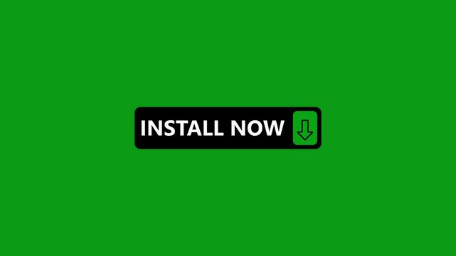 Impact green call-to- action install now button with downward arrow for digital marketing downloads