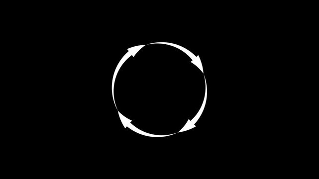 Minimalist circular motion arrow loop infinite progress continuous cycle symbol dynamic abstract visual