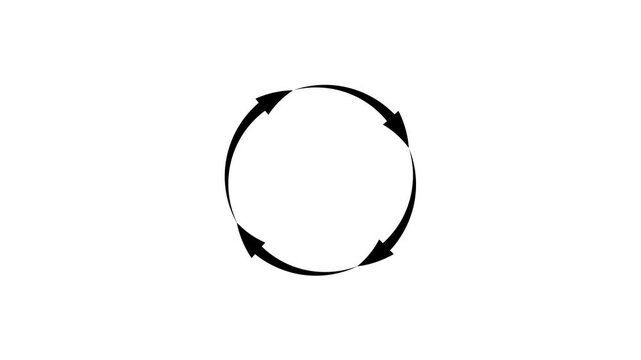 Minimalist circular motion arrow loop dynamic abstract symbol infinite progress continuous cycle visual