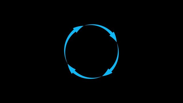 Dynamic circular motion arrow animation loop infographics presentations business visuals data flow