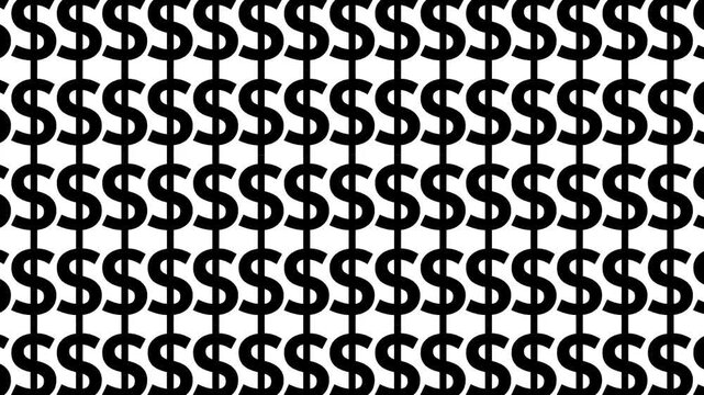Minimalist bold dollar sign pattern infinite grid dynamic business finance visual background modern