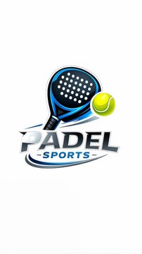 Padel Sports Logo with Racket and Ball