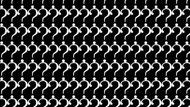 Minimalist abstract question mark pattern infinite grid dynamic visual creative background symbolic
