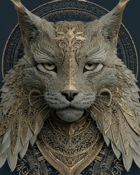Metallic cat mandala
