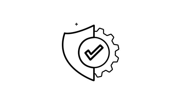 Secure certified assurance process showcasing trusted system gear mechanism with checkmark verification
