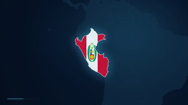 Digital Geographic Locator Display Highlighting Arequipa In Peru With A Flag-Colored Country Map, Location Pin, And City Identification Interface Over A Dark Regional Map