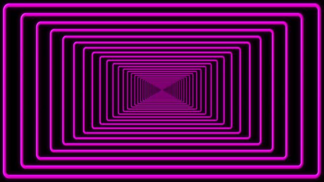  Pink Neon Rectangle Tunnel Abstract Motion Background