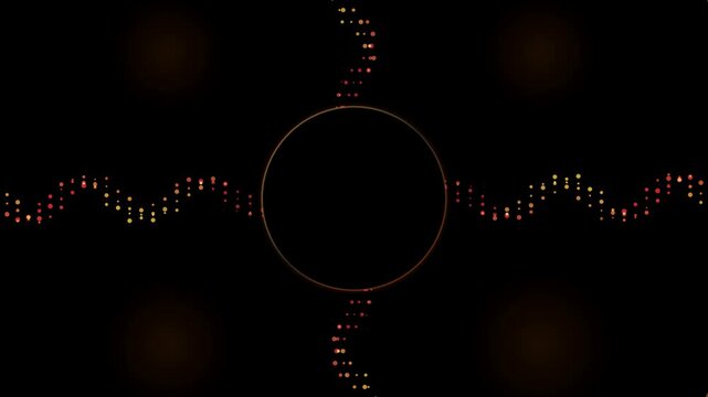 Abstract circular frame with glowing yellow and orange dots Motion Graphic