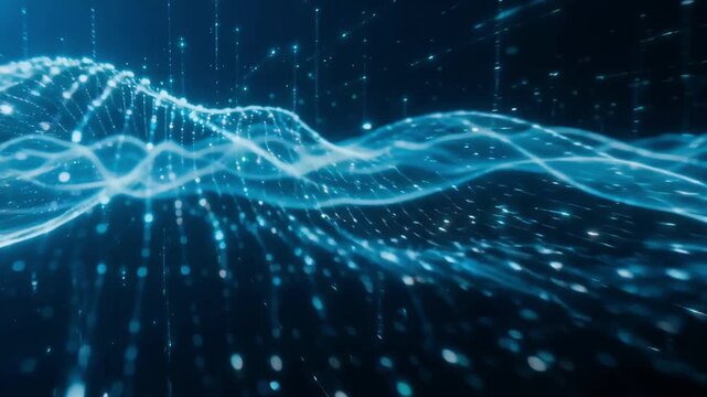 Digital data waves flowing through cyberspace in this high quality motion background video animation clip