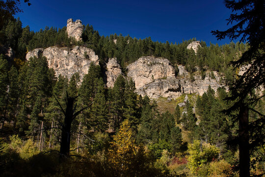 Limestone cliffs in Spearfish Canyon