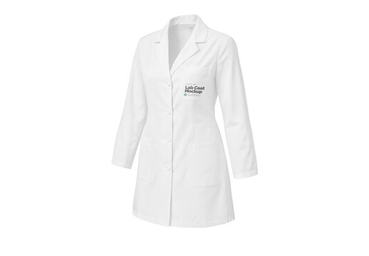 Woman Lab Coat Mockup Design for Advertising Layout and Communication