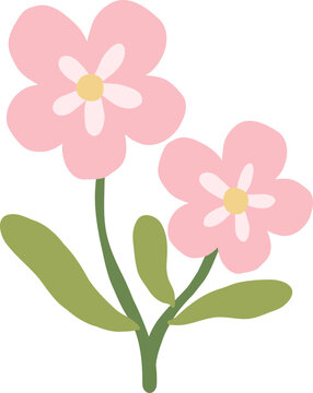 cute spring summer blossom flower vector cartoon illustration