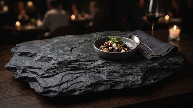 gourmet beet salad fine dining restaurant luxury dining appetizer salad bowl goat cheese walnuts microgreens healthy food culinary art chef special plated dish modern cuisine