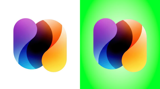 Abstract gradient letter W design modern style