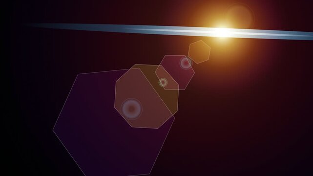 Optical flares and light leaks with floating bokeh and glitch effects