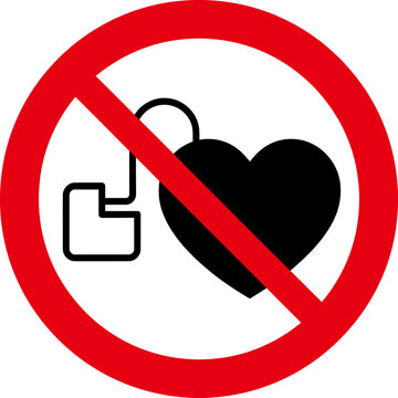 No pacemaker prohibited medical warning sign vector illustration