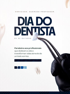 Dia do Dentista Odontologia Est&eacute;tica Post Card Insta Template Banner