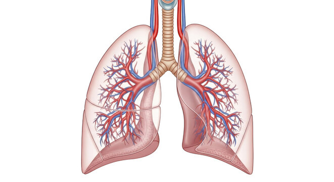 Anatomy of human lungs illustration isolated on transparent background