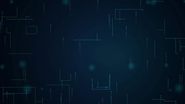 Abstract background featuring falling blue binary code digital Motion Graphic