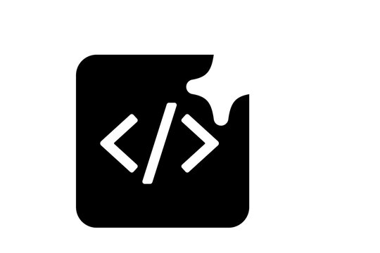 Artificial Intelligence AI Code Coding Symbol with White Brackets and Sparkles isolated on transparent background smart development programming script