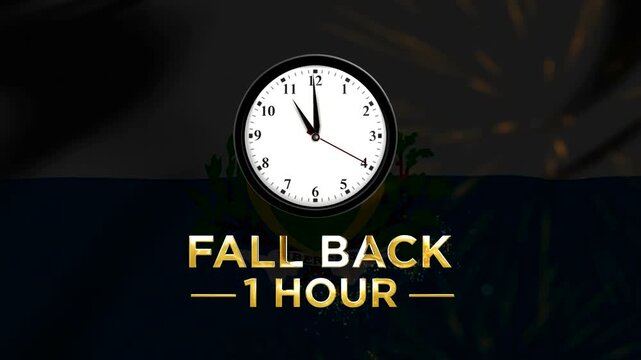 Daylight saving time concept showing a clock indicating to fall back one hour