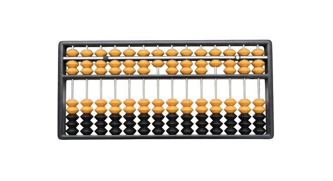 Traditional wooden abacus tool isolated on transparent background