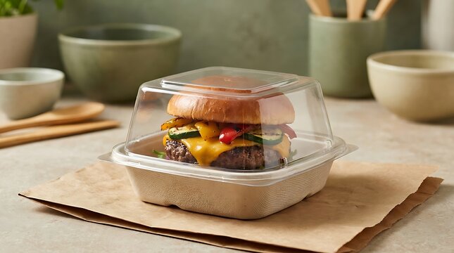 clamshell packaging burgers