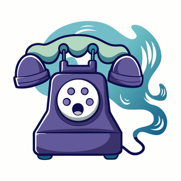 vector illustration of an old fashioned phone