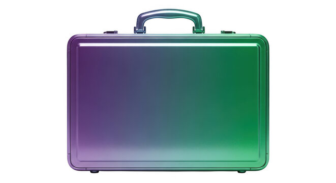 Gradient metal briefcase icon isolated on transparent background