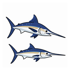 Obraz premium Broadbill Swordfish cartoon vector illustration