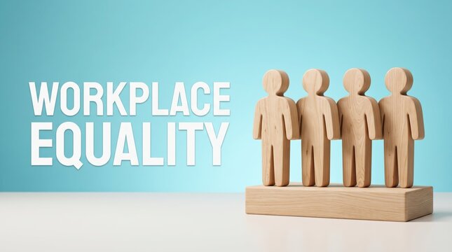 Workplace equality illustration with diverse people on podium
