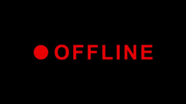 offline status text icon with circular dot indicator for user connection status, network disconnect