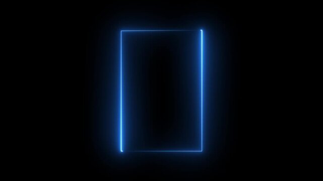 neon rectangular border frame icon for vertical banner, photo frame, digital card, poster border animation.