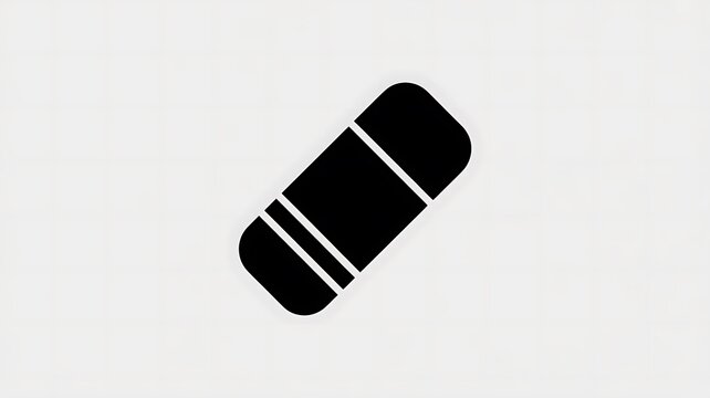 Black rubber eraser icon for school and office stationery