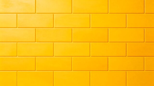 Vibrant Yellow Subway Tile Wall Background for Modern Designs