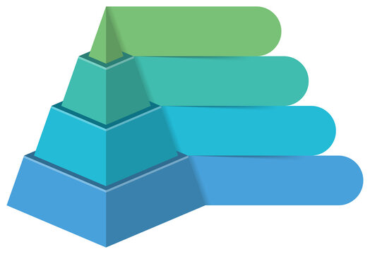 Four level isometric pyramid infographic template