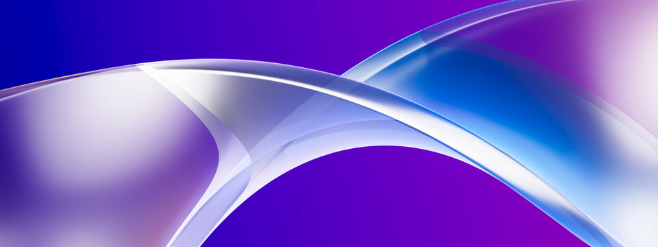 Interlocking glass arch 3D abstract wallpaper on electric purple