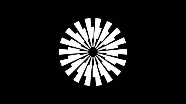 Radial Circular Loading Wheel with Alternating Segments for Futuristic HUD Overlay 4K