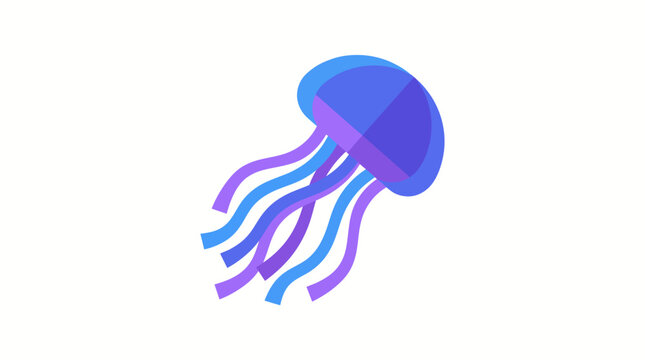 Isometric jellyfish with flowing tentacles in gradient colors