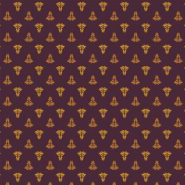 Luxury golden caduceus medical symbol seamless geometric pattern on deep purple background, elegant vector illustration for healthcare branding, wellness wallpaper, and premium corporate textile desig